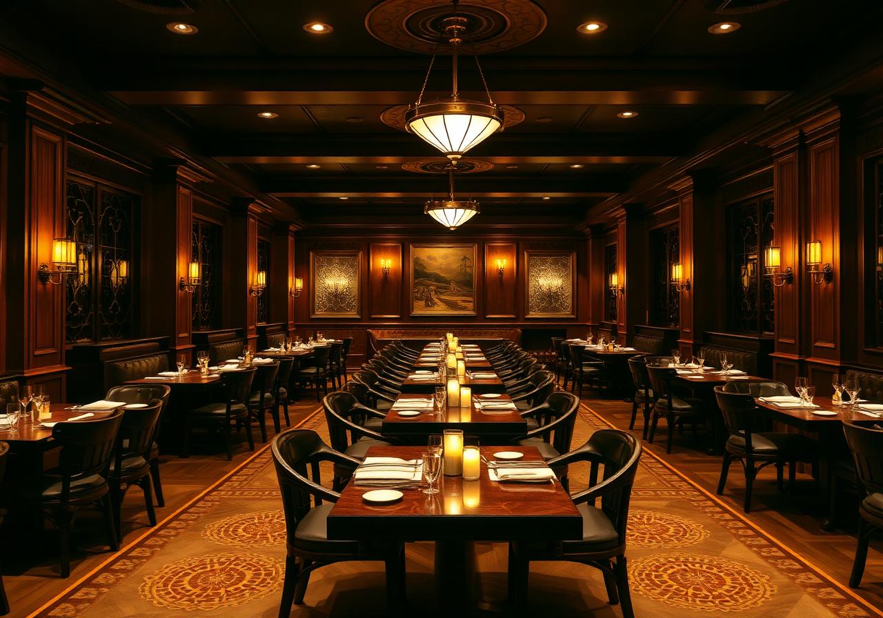 Warm restaurant interior
